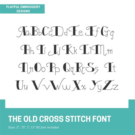 The Old Cross Stitch Embroidery Font, Old Fashioned Machine Embroidery Font, Playful Embroidery ...