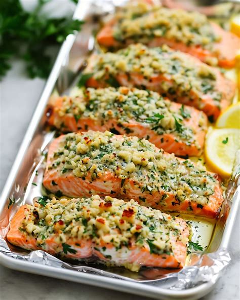 Baked Parmesan Garlic Herb Salmon In Foil Fitnessnip