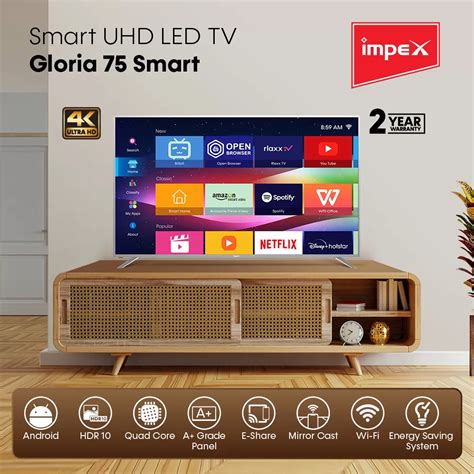 Impex 75 UHD LED SMART TV GLORIA 75 SMART 4K