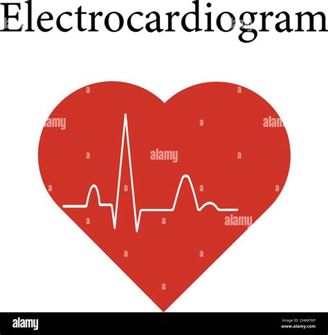 A Flat Icon Of Ecg Within Heart Vector Illustration Of The Heart Beat