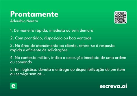 O Que Significa Prontamente - Prontamente - Significado e Sinônimo - escreva.ai