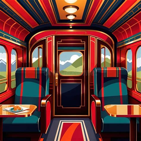 Luxury Train Railway Travel, Elegant Retro Vintage Art Deco ...