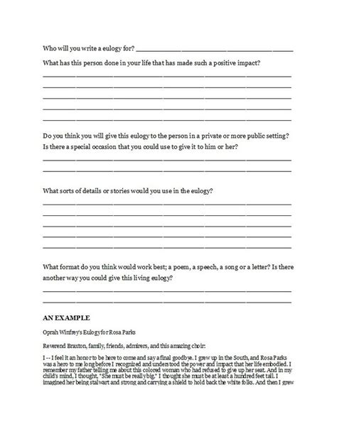 Best Eulogy Templates For Relatives Or Friends Templatelab