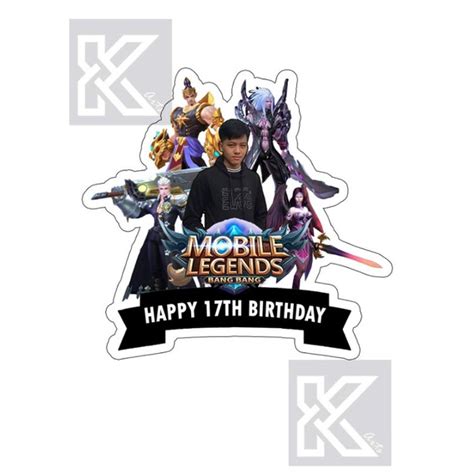 Mobile Legends Theme Cake Topper Change Banner Message And Picture