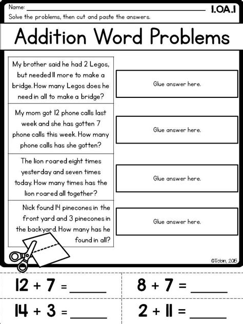 Word Problems For First Grade