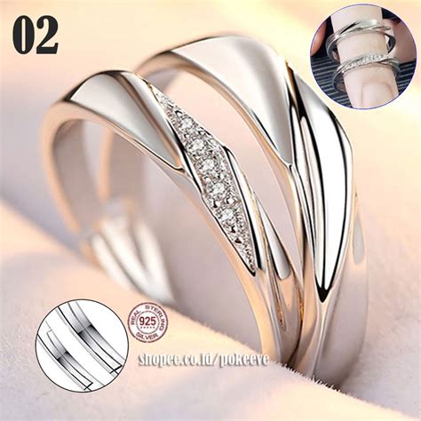 Jual Cincin Couple Perak Pasangan Nikah Tunangan Pria Wanita