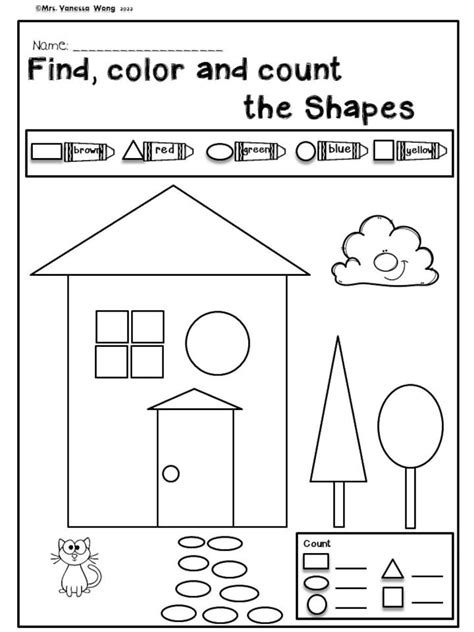 Math Worksheets 2D Shapes Activities and Worksheets for Kindergarten ...