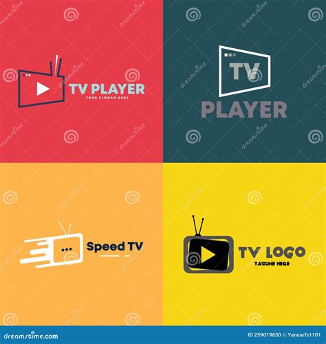 Tv Logo Set Design Template Vector Stock Illustration Illustration Of