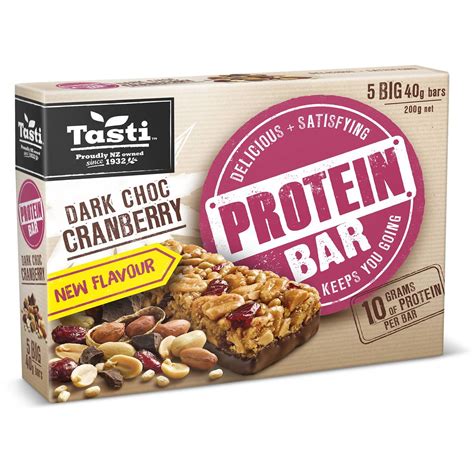 Tasti Protein Bar Chocolate Cranberry Pack Woolworths