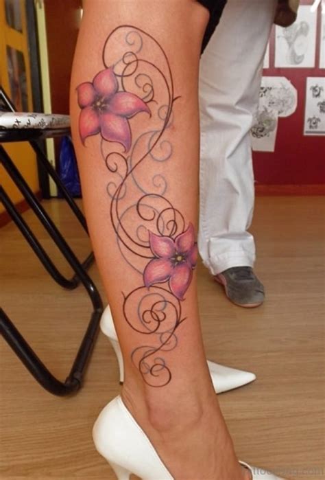 50 Best Flower Tattoos On Leg Tattoo Designs