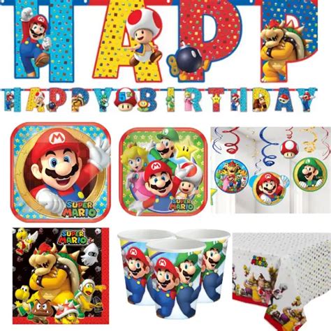 Super Mario Birthday Party Supplies Plates Cups Banners Tableware