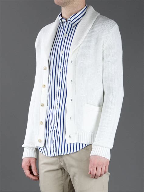 Polo Ralph Lauren Shawl Collar Cardigan In White For Men Lyst