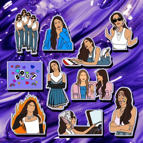 Olivia Rodrigo Sour Sticker Pack Get Her Most Iconic Looks Etsy UK