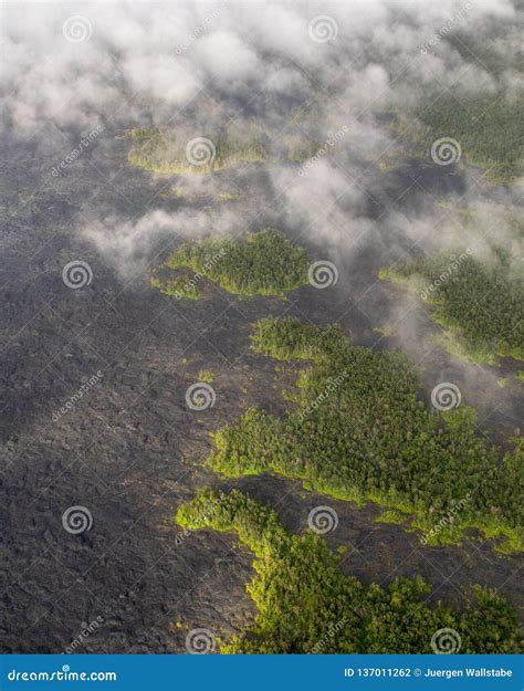 Stunning Aerial Drone Helicopter View of Lava Fields and Forests after ...