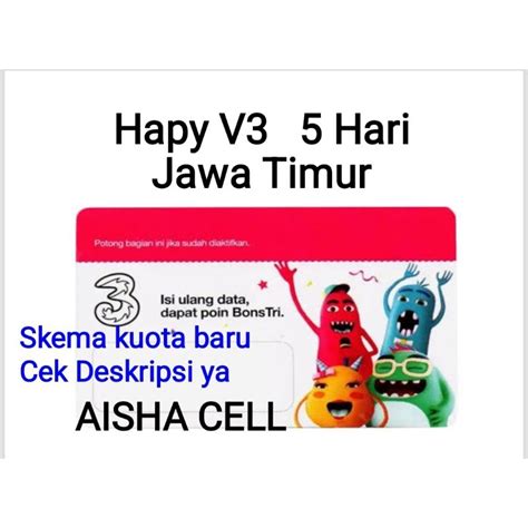 Jual Voucher Tri Happy 3 5 GB 5 Hari V3 NEW Jawa Timur Shopee Indonesia