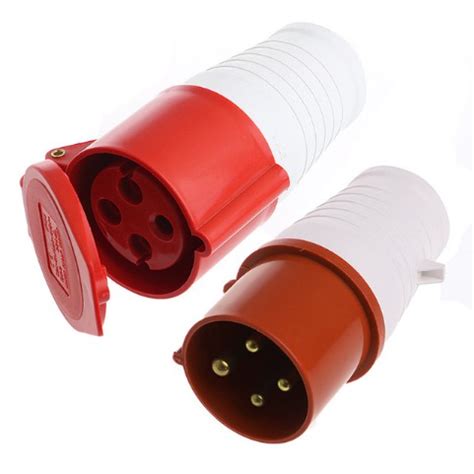 CEE 240V 415V 16A 32A 4 Pin Industrial Site Plug And Sockets Male