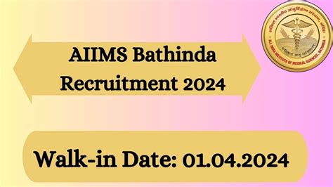 AIIMS Bathinda Recruitment 2024 Walk In Interviews For Project Research