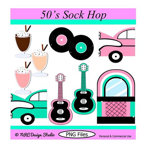 Dollar Day Sale 50 S Sock Hop Clipart By NRCDesignStudio On Etsy