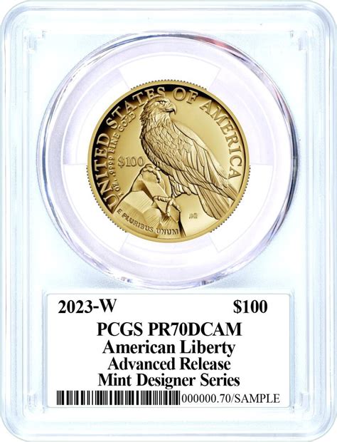 2023 W 100 American Liberty Gold Pcgs Pr70dcam Advanced Release Elana