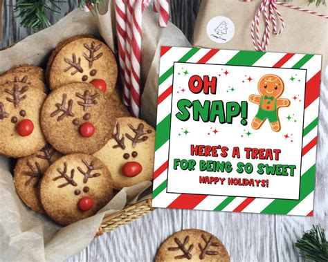 Holiday Cookie Gift Tag Christmas Cookie Gift Tag Gingersnap Etsy