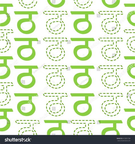 Vector Hindi Alphabet Seamless Pattern Green Royalty Free Stock Vector 412831738