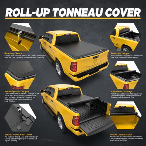 8ft Soft Roll Up Truck Bed Tonneau Cover For 2002 2023 Dodge Ram 1500 2500 3500 Ebay