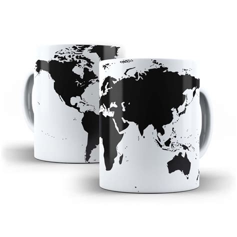 Caneca Porcelana Mapa Mundo Mundi Geografia 325ml Presente