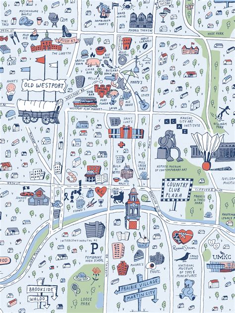 Illustrated Map of Kansas City Downtown & Midtown Prints - Etsy