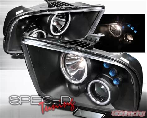 Spec D V1 Black CCFL Halo LED Projector Headlights Ford Mustang 2005