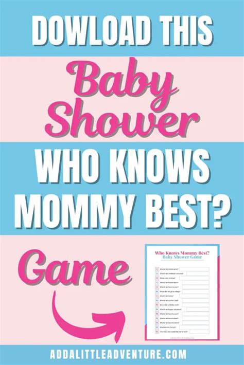 Who Knows Mommy Best Baby Shower Game Free Printable