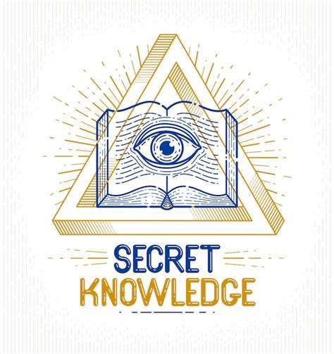 Premium Vector Secret Knowledge Vintage Open Book With All Seeing Eye