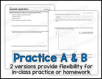 Quadratic Equations Applications Lesson by Math Beach Solutions | TpT