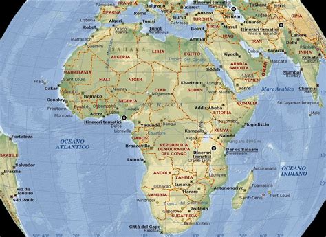 Africa Carta Geografica Mappa Gratis E Ricette Dell Africa