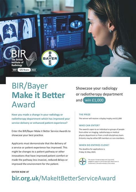 Bir Bayer Make It Better Service Award British Institute Of Radiology