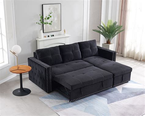 Black Cool Sofa Beds With Storages