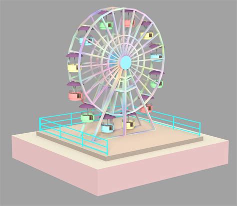 Ferris Wheel Low Poly 3d 그림 놀이터 3d 모델링