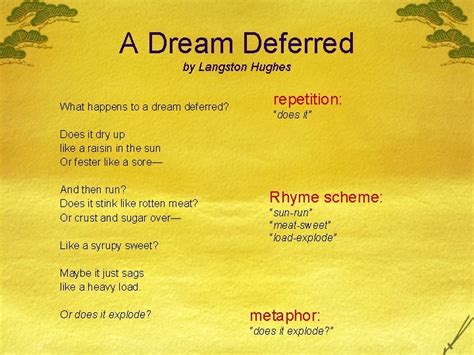 Poetry Analysis Of Langston Hughes A Dream Deferred