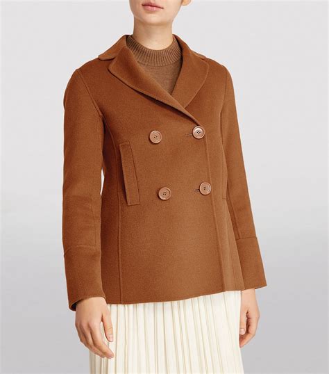 Womens Max Mara Beige Wool Blend Double Breasted Coat Harrods Uk