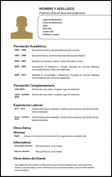 Como Hacer Un Curriculum Vitae