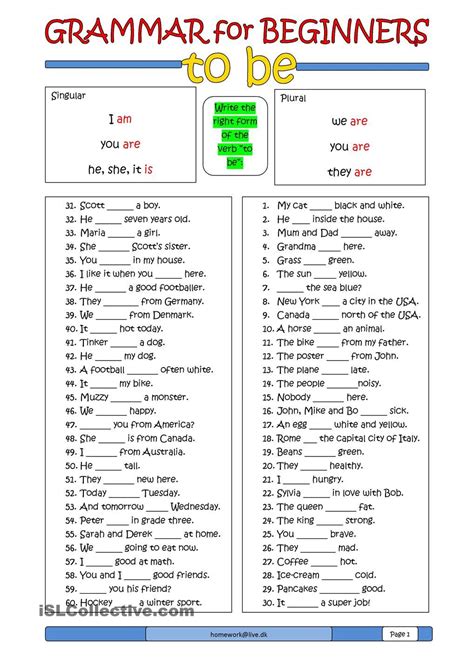 English Basic Grammar Worksheets