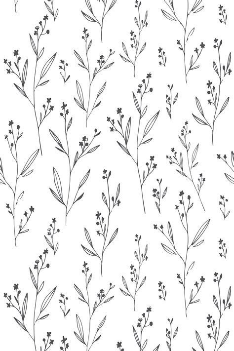 Minimalist Floral Removable or Traditional Wallpaper – La Grand Classique