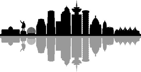 VANCOUVER CANADA Skyline Outline Silhouette VECTOR Svg Eps Png