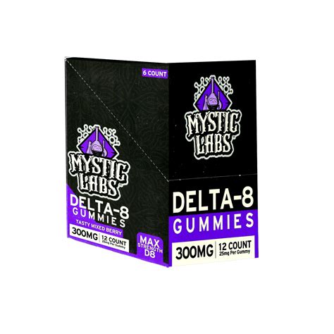 Mystic Labs Delta 8 Cbd Gummies Display 300mg 6 12ct Harvard Distributing