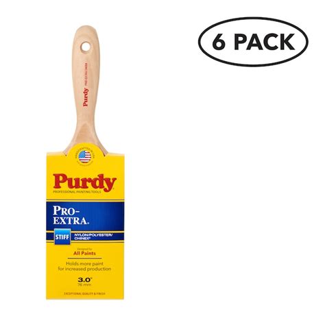 Purdy 6 Pack 3 In Reusable Nylon Polyester Blend Flat Paint Brush