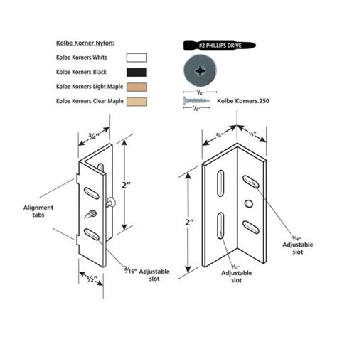 Fastcap KK 50PC WH 2 Inch Height Regular Nylon Kolbe Korner Drawer