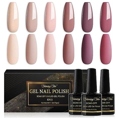 Shining She Smalti Semipermanenti Unghie Nude 6 Colori Rosa Nude Beige