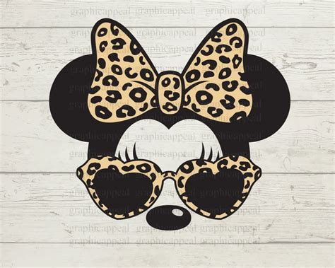 Minnie With Leopard Heart Sunglasses Svg Leopard Print Etsy In 2022