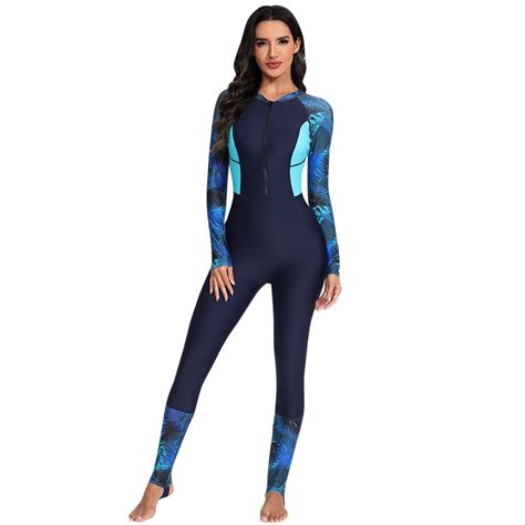 Idopip Womens One Piece Rash Guard Swimsuit Color Contrast Zip Front Surfing Bathing Suit