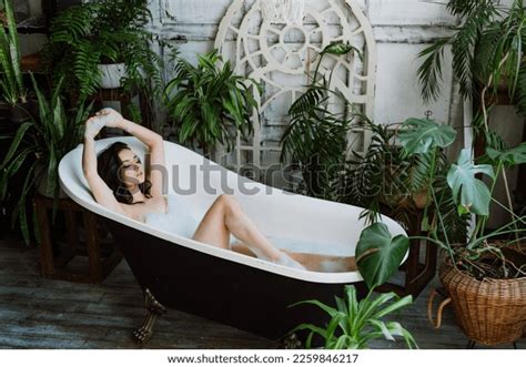 Beautiful Woman Taking Hot Bath Her Stock Photo Shutterstock