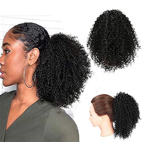 10 Inch Synthetic Afro Drawstring Ponytail Kinky Curly Ponytail